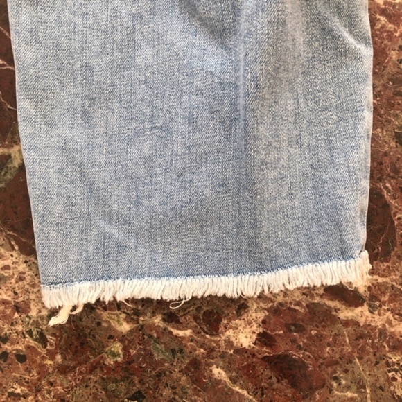 MCGUIRE DENIM 90s Distressed Jean Biker Shorts in La Colombe Blue - Picture 9 of 10